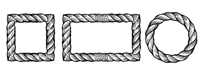 Rectangle rope element frame vector illustration © AdityasStd