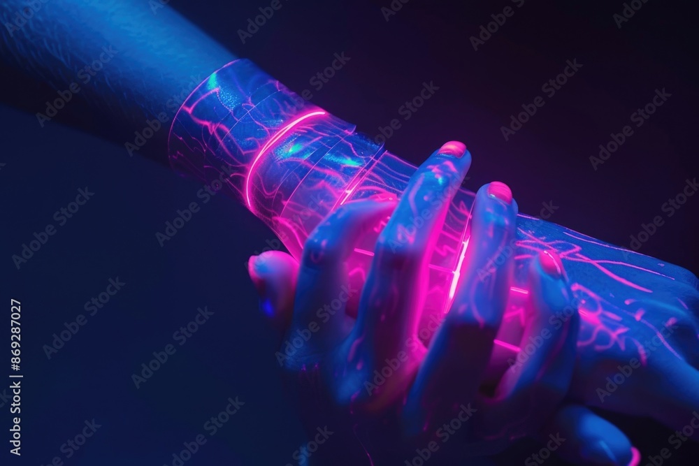 Poster A person holds a glowing object in their hand, suitable for use in scenes related to magic or fantasy