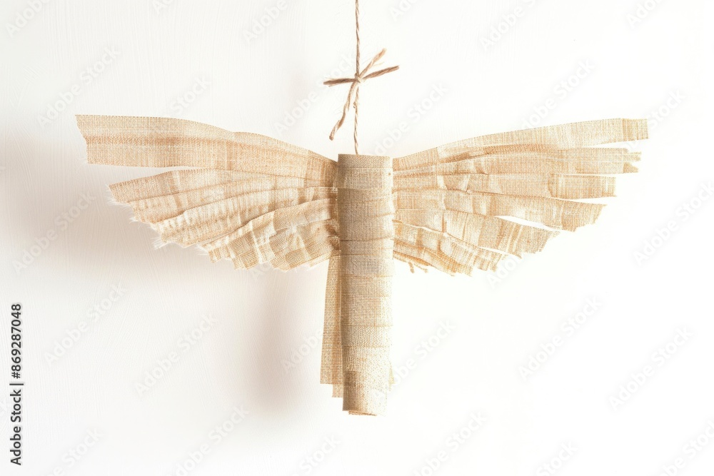 Aufkleber A paper angel hangs from a string on the wall, adding a touch of whimsy and charm to any space