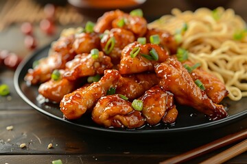 Sticky Teriyaki Glazed Chicken with Noodles