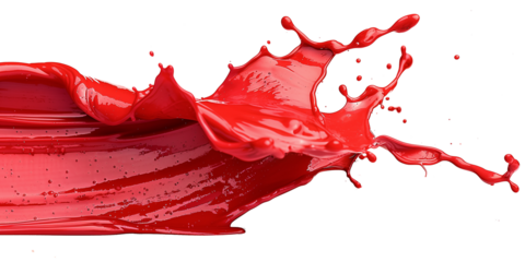 Red paint splash isolated on transparent or white background