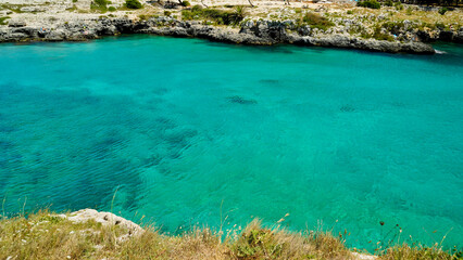 Porto Badisco, spiaggia, Approdo di Enea, Otranto,Puglia,Italia