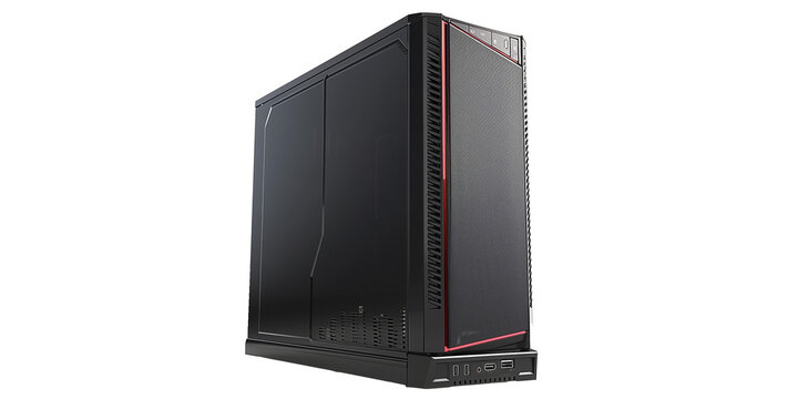 Desktop computer case isolated on transparent or white background 