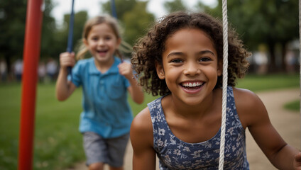 World Children's Day creative graphic banner poster, Generative AI picture photo