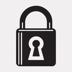 lock vector silhouette illustration
