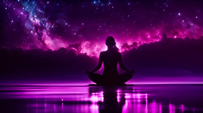 Ultra HD space meditation loop with infinity animation for emotional and mental relaxation