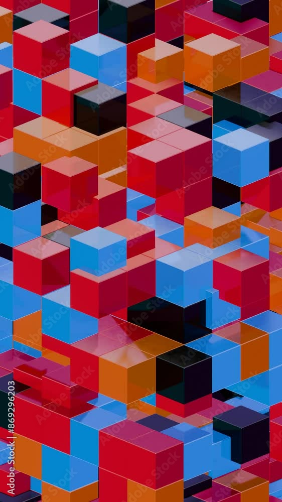 Aufkleber abstract 3d geometric pattern with colorful interlocking cubes