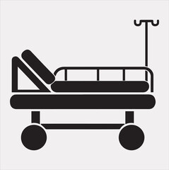 medical bed vector silhouette illustration