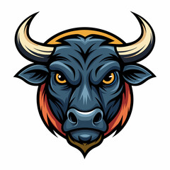 Fototapeta premium Bull face logo vector illustration on a white background