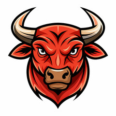 Bull face logo vector illustration on a white background
