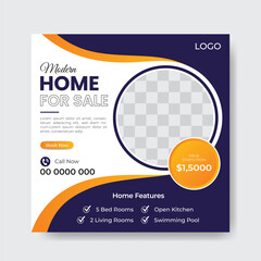 Set of Real estate social media post template design. Usable for social media, website, sign, and editable banner template.  