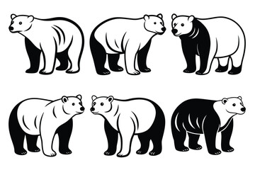 Polar bear silhouette vector art illustration