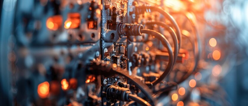 Burnt electrical panel with melted wires, electrical fire hazard, building safety