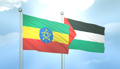 Palestine and Ethiopia Flag Together A Concept of Relations