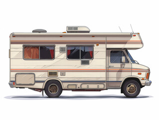 Camper van isolated on a white background