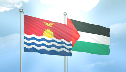 Palestine and Kiribati Flag Together A Concept of Relations