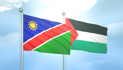 Palestine and Namibia Flag Together A Concept of Relations