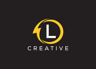 Minimal and professional Letter L thunder logo design template