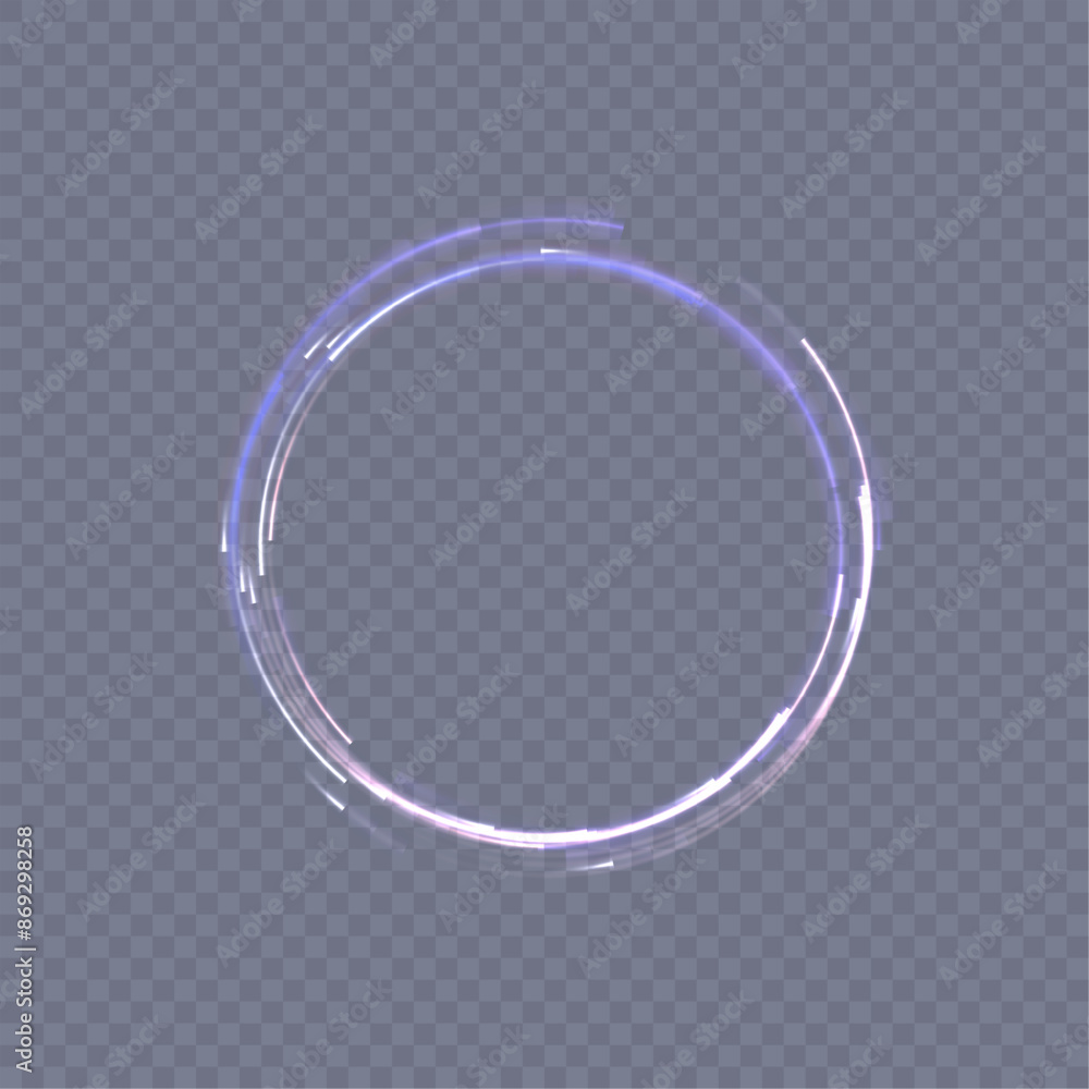 Poster Glowing teleport portal. Round teleportation portal with glow on a transparent background. Vector for web design