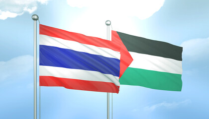 Palestine and Thailand Flag Together A Concept of Relations
