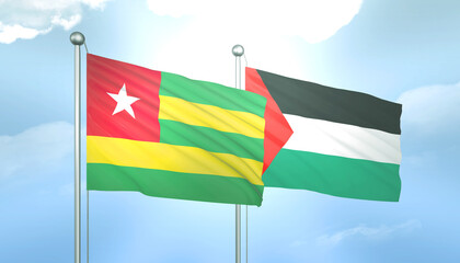 Palestine and Togo Flag Together A Concept of Relations