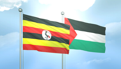 Palestine and Uganda Flag Together A Concept of Relations