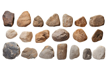Photograph of rocks isolated, collection set, png image, png files