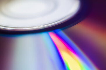 color surface of a compact disc macro close up