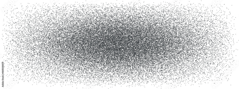Poster noisy elliptical gradient with raster texture. black and white vector bg of tone gradation with grun