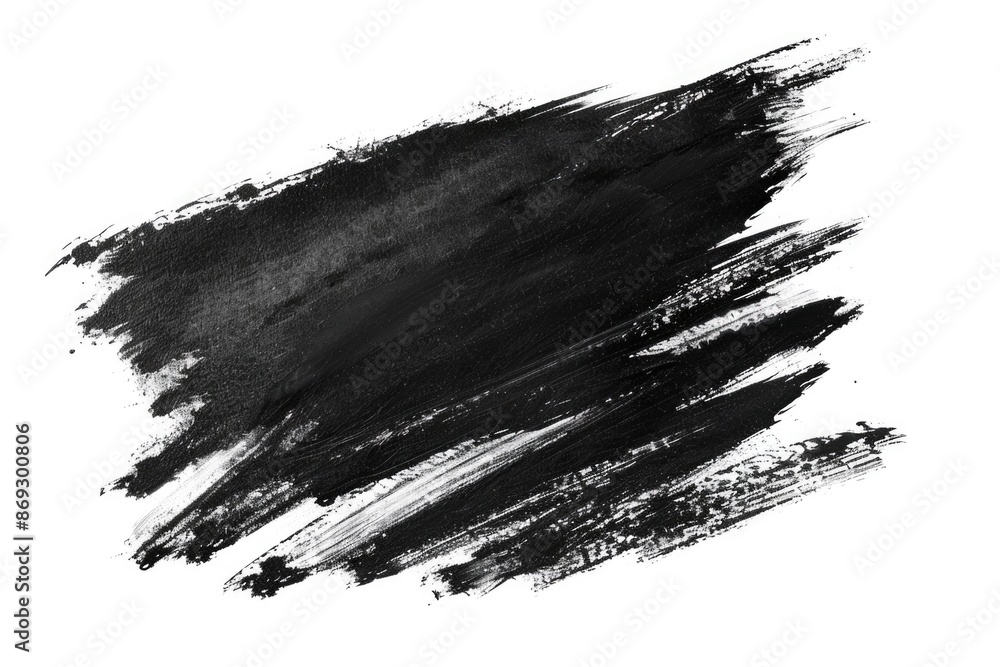 Sticker A single bold black brush stroke on a white background, perfect for design and art projects