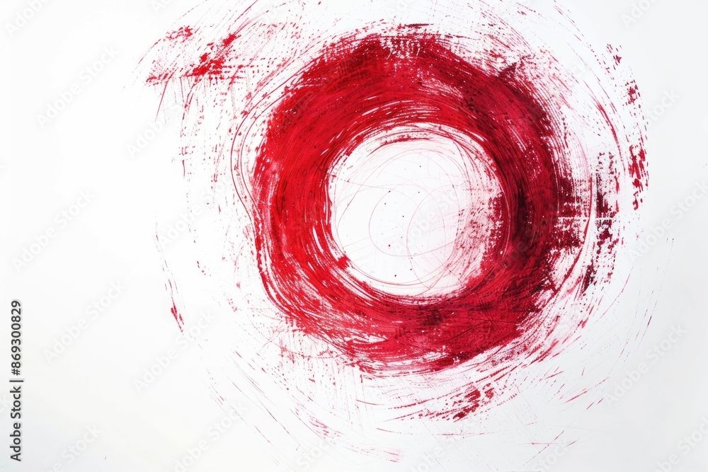 Aufkleber a simple red circle set against a white background, ideal for use in designs and illustrations where