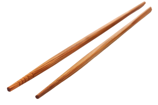 Two chopsticks are shown on a white background