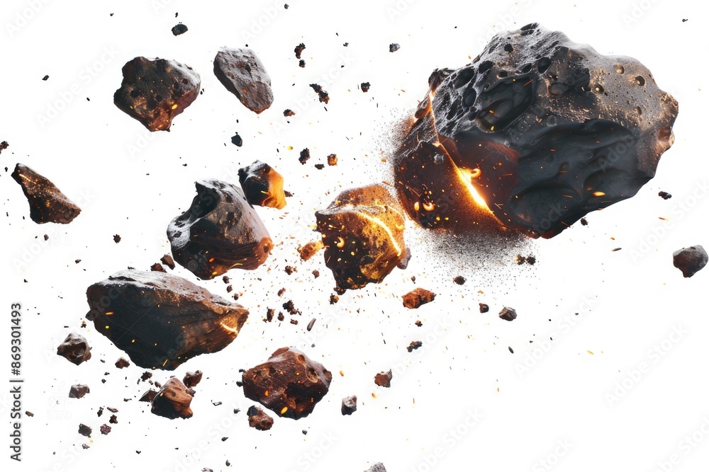 Poster Rock formation in high contrast with white background, ideal for use as texture or design element