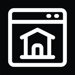 White Truck Icon on Black Background