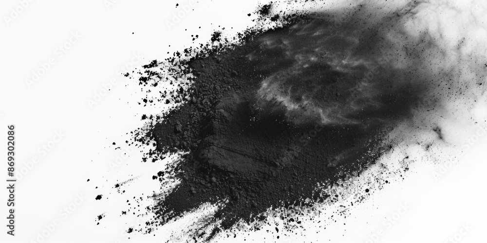 Poster A photograph of a dust cloud, captured in black and white