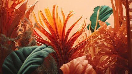Red and yellow gold feathers