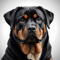Portrait of a Rottweiler Dog