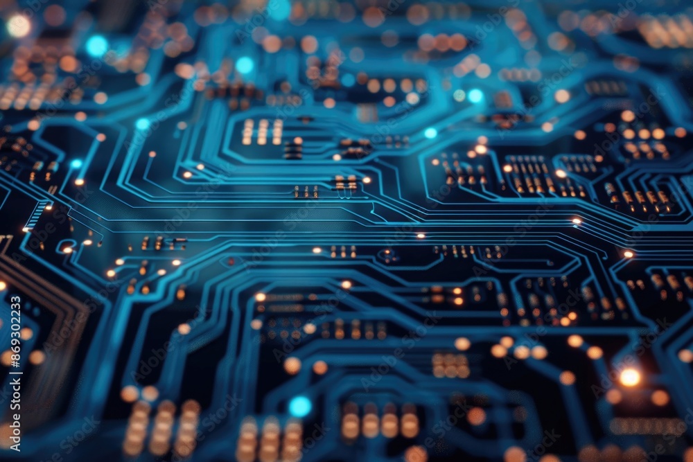 Aufkleber detailed image of a computer circuit board, ideal for technology-related projects and articles