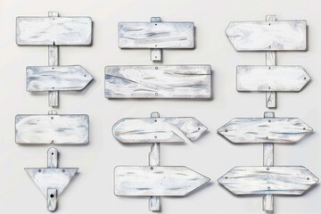 A collection of wooden signs hung on a wall