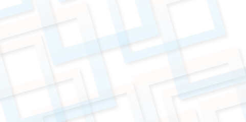 White abstract geometric background with white paper sheets soars as abstract spaces with rectangles, parallel stripes, perspective, shadows in simple strict modern material in triangle and square.