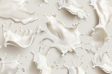 A close-up view of a large amount of milk on a table, great for use in food and beverage related contexts