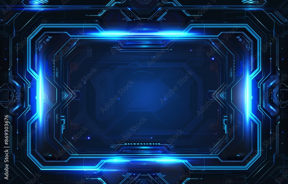 Aufkleber a futuristic sci-fi hud display on an abstract background
