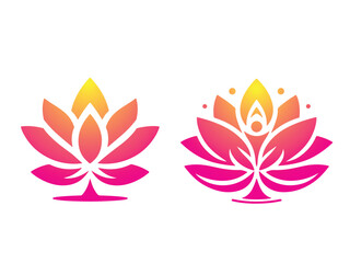 Lotus logo icon vector style with white background