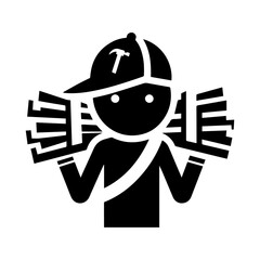 Carpenter icon isolated illustration
