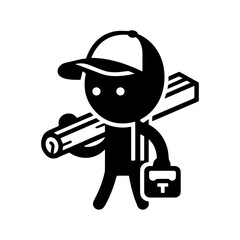 Carpenter icon isolated illustration