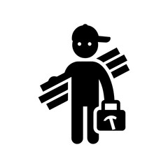 Carpenter icon isolated illustration