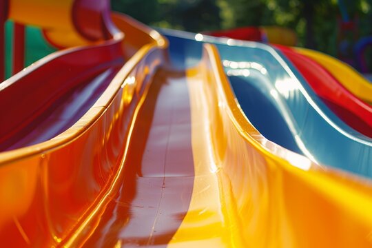 Experience the excitement of a colorful, smooth twisty slide designed for kids' thrilling descent.