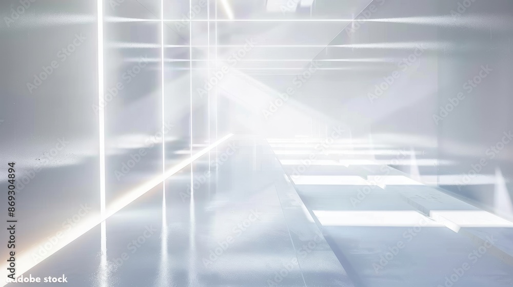 Aufkleber an abstract futuristic futuristic wall backdrop showing a futuristic cement floor and wall. three di