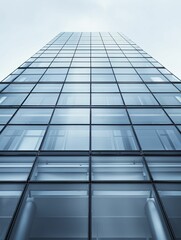 Fototapeta premium Glass architecture background, modern buildings with sleek lines and reflections