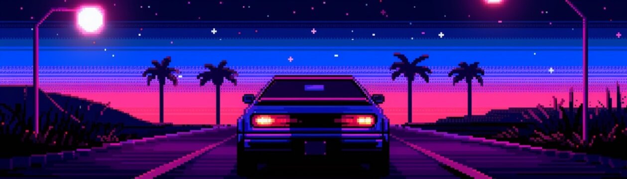 A lively carnival with bumper cars and flashing lights, pixel art, rich colors, 8bit, energetic and fun